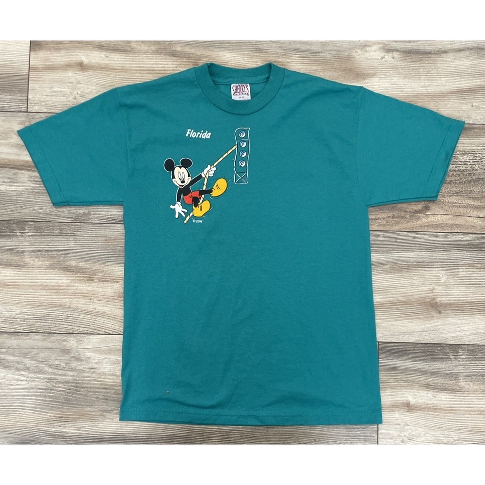 Sherry's Best Vintage Disney Mickey Mouse Florida T-Shirt 90s Made In USA 14-16